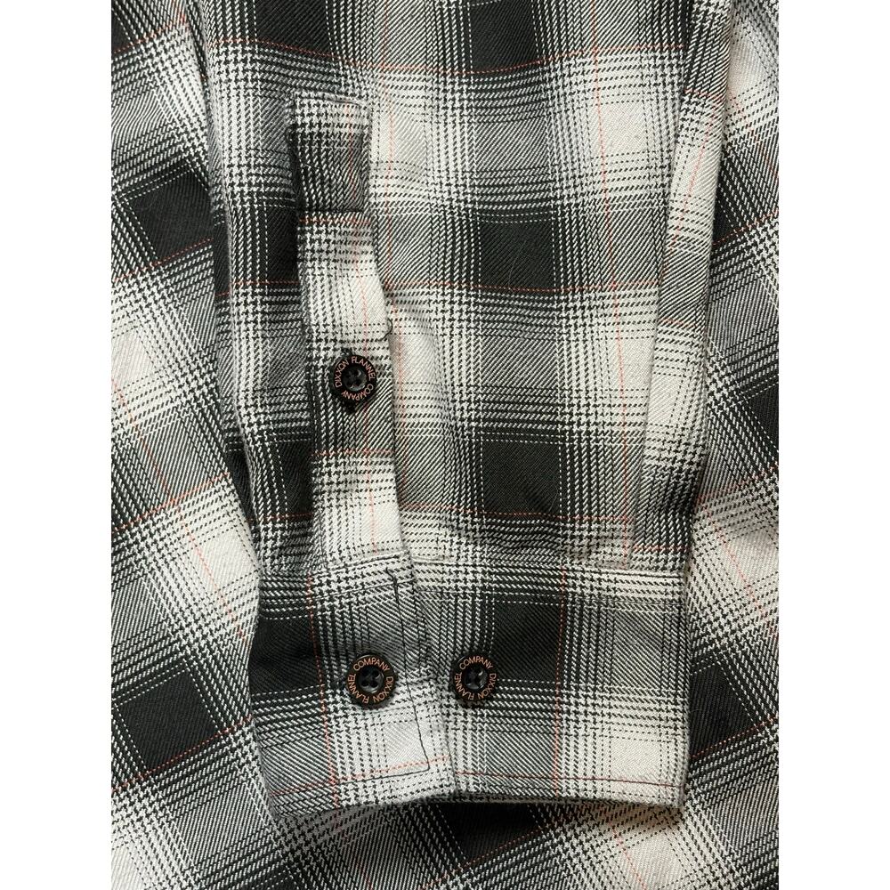 Dixxon Flannel Big Twin Plaid Snap Front Long Sleeve Shirt Men's 2X Black Gray - Picture 7 of 10
